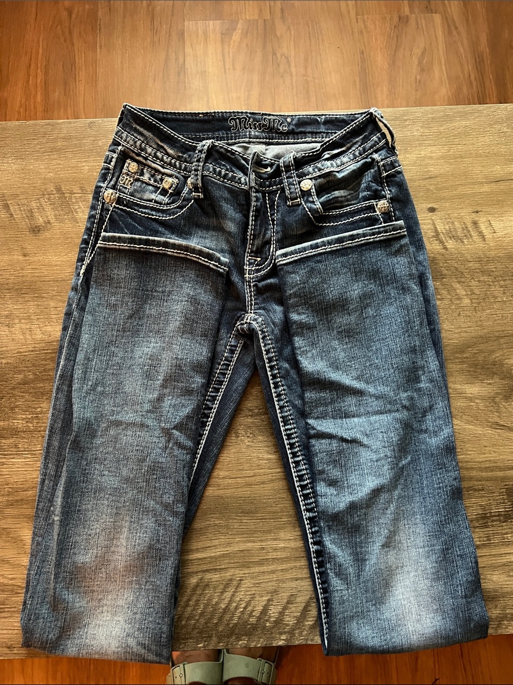 Miss Me Women's Faded Blue Straight Leg Jeans
